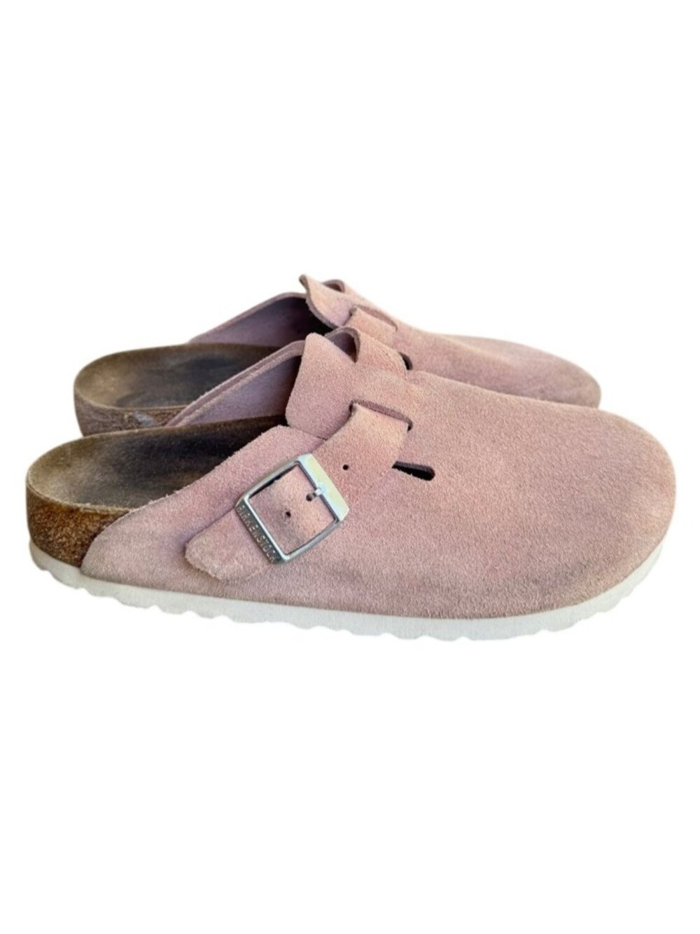 Birkenstock Boston Clogs Women EU 38 US 7 Narrow Dusty Pink Suede Slip On